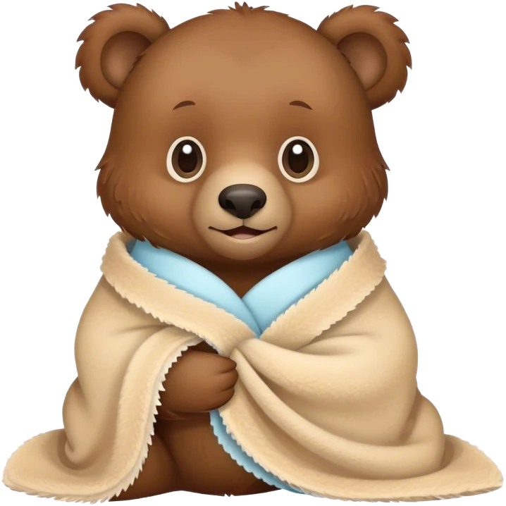 baby Grizzly holding a blankie and wearing a diaper emoji