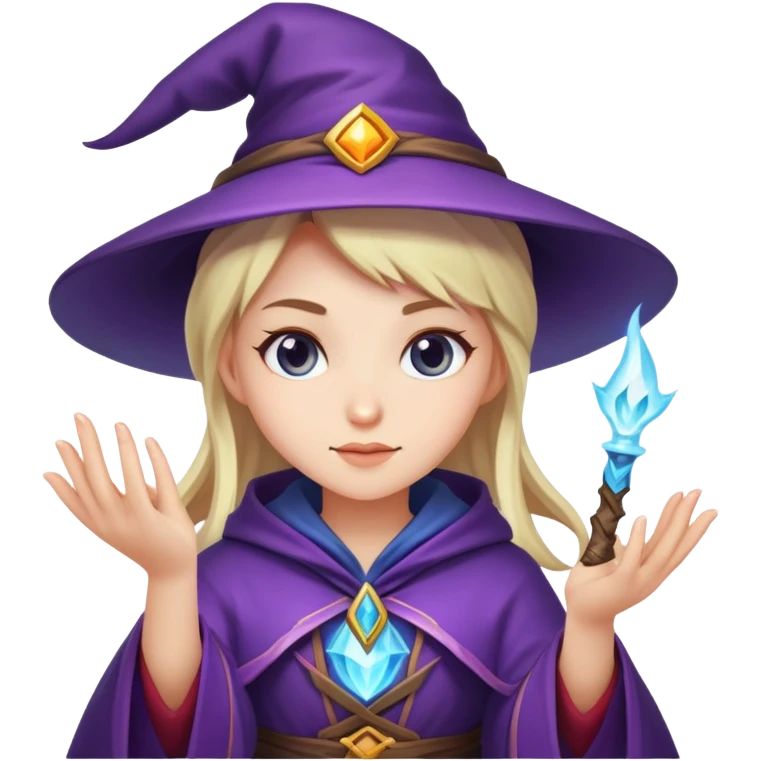 Girl mage casting freeze spell emoji