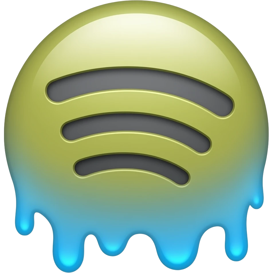creer moi une icone spotify facon il est en train de fondre emoji