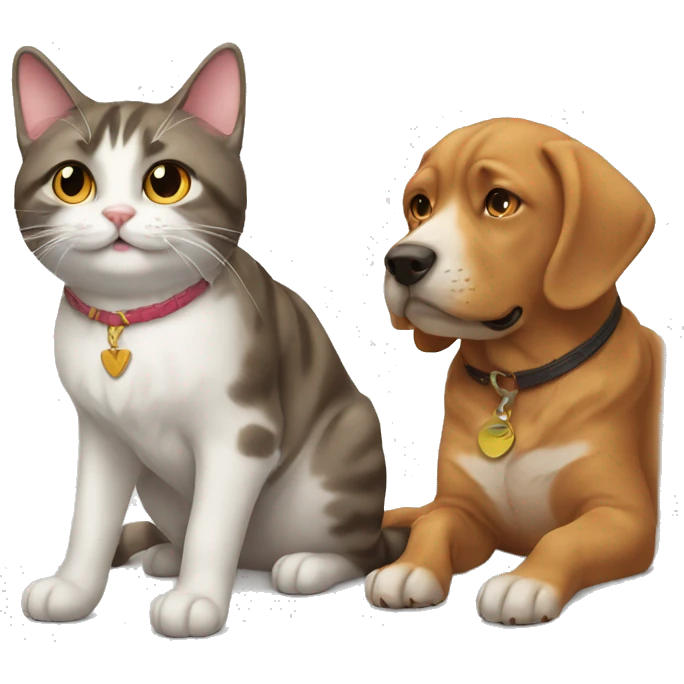 Cat with dog emoji