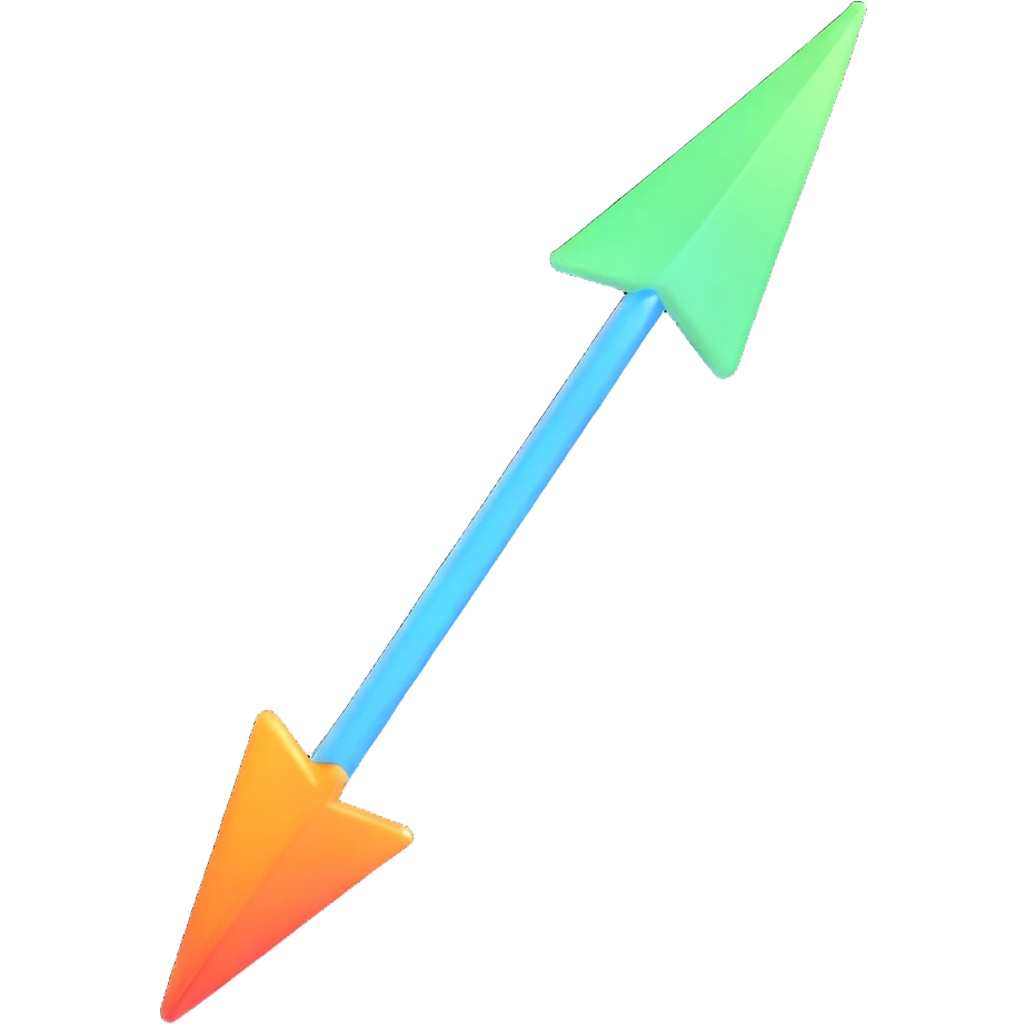 transparent glass arrow emoji