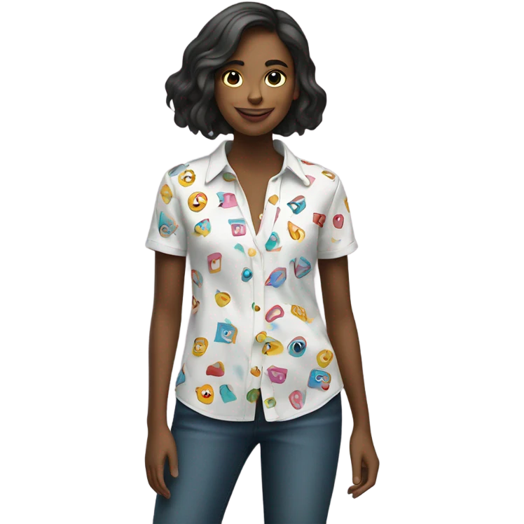  shirt with a girl on it  emoji