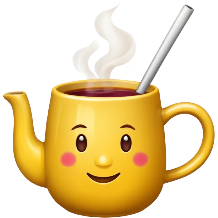 a yellow mug with steaming mulled wine without face

 emoji