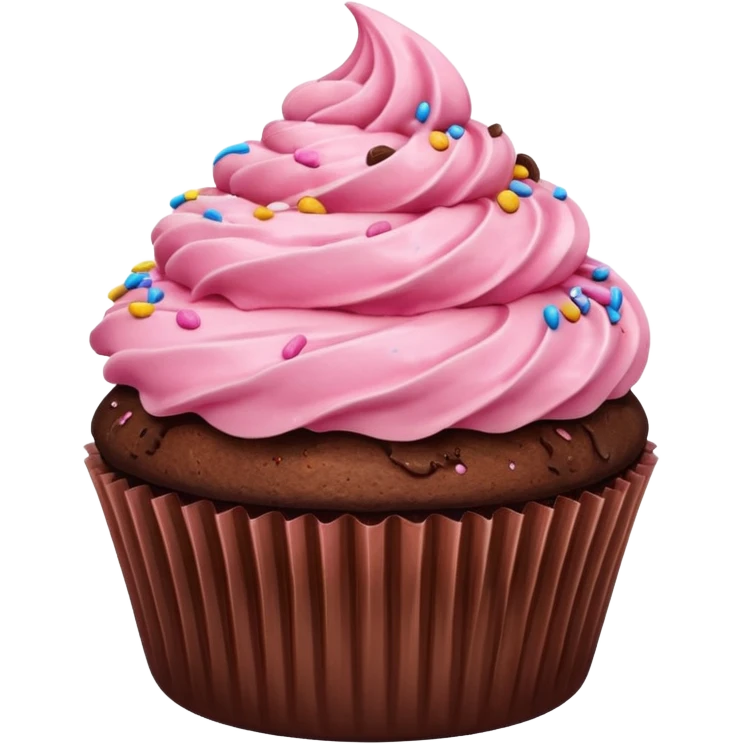 Cupcake with pink icing emoji