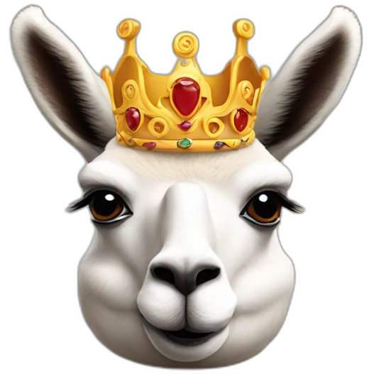 Lama rouge avec une couronne emoji