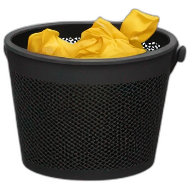 black mesh metal dustbin emoji