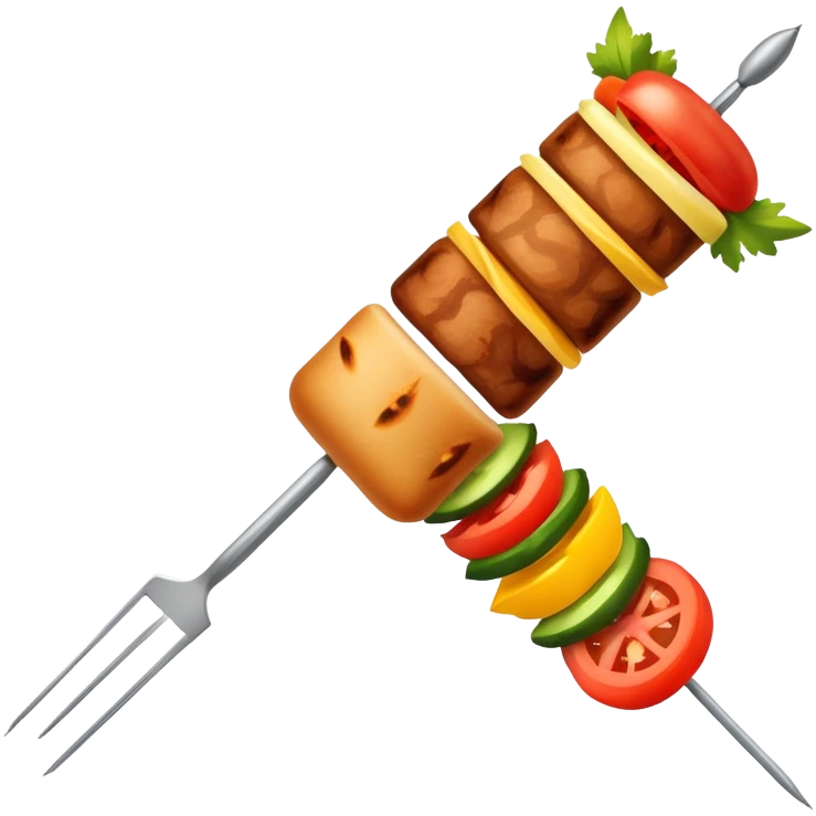 Extremely minimalist kebab skewer with basic shapes emoji