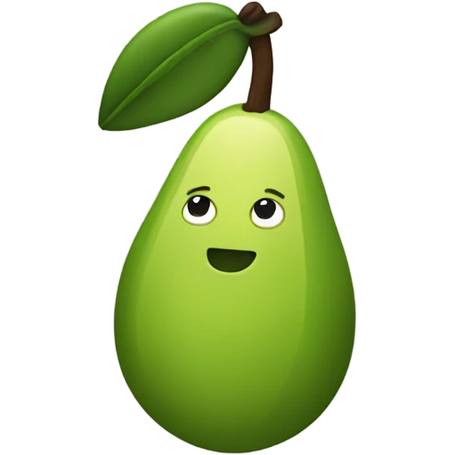 A microphone but with an avocado shape and color emoji