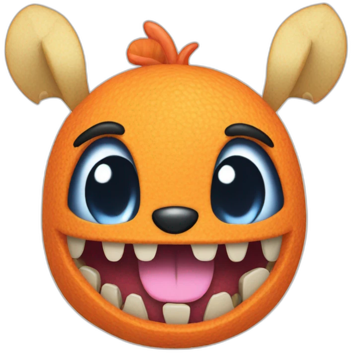 Stitch mangeant une carotte emoji