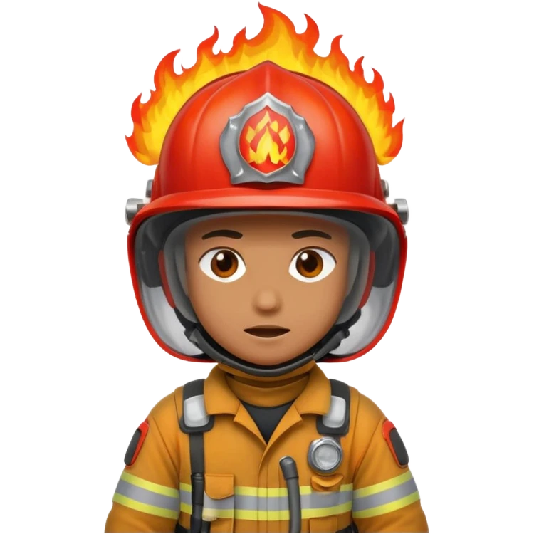 Firefighter on fire emoji