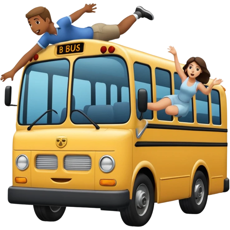 Man throwing woman into a bus bumper  emoji