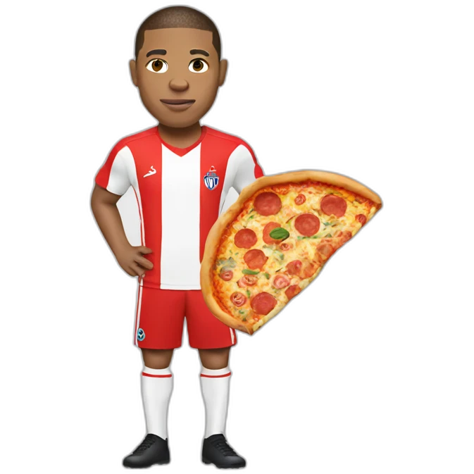 mbappe with pizza body emoji
