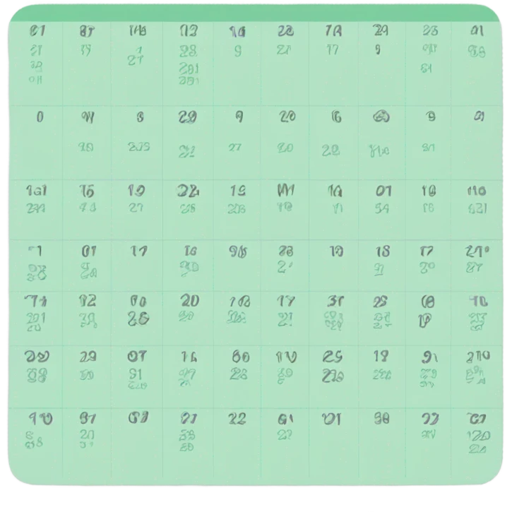 Mint green calendar emoji