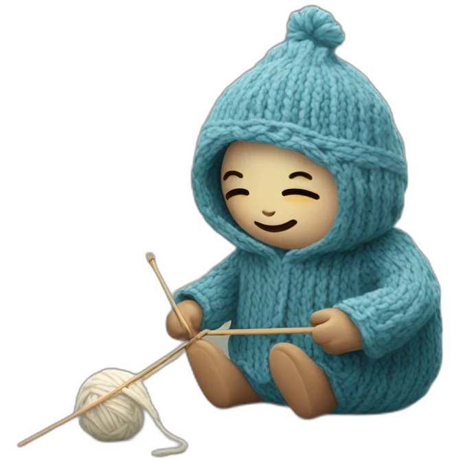 Grogu knitting emoji