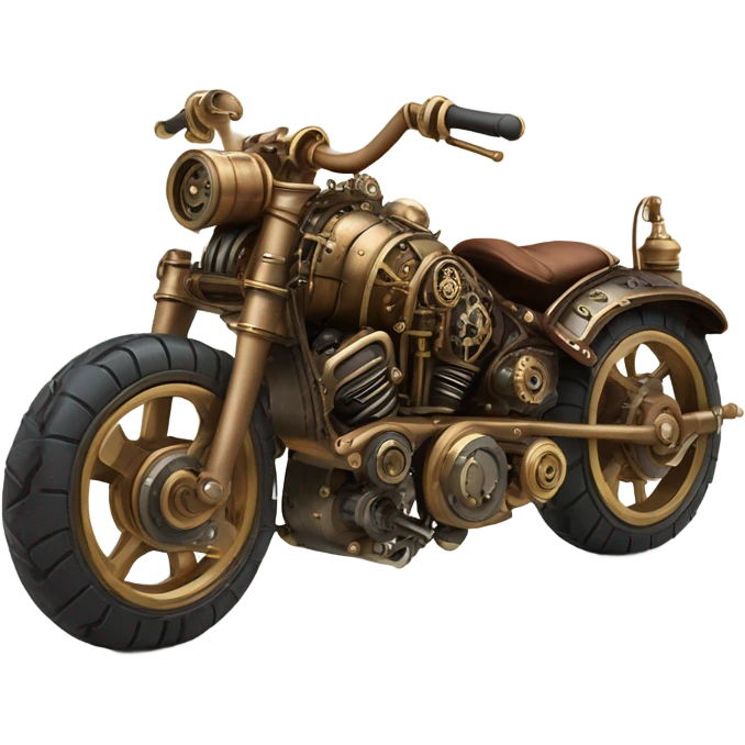 steampunk motorbike direct backside view emoji