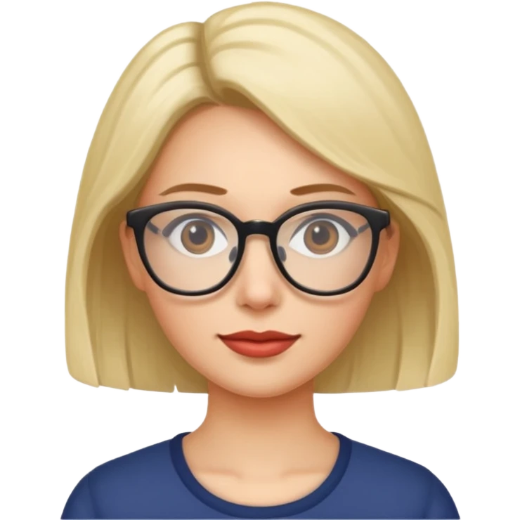  mujer con lentes blanquita  emoji