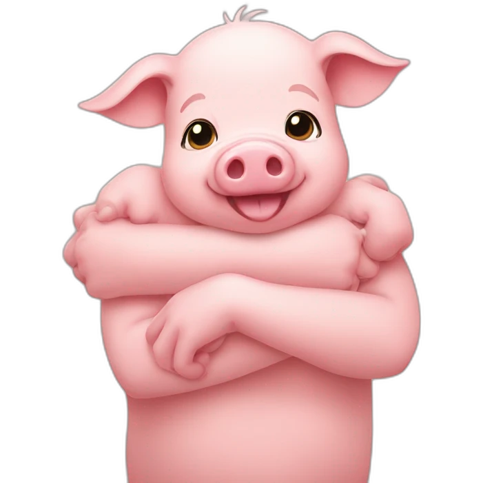 Baby pig hug emoji