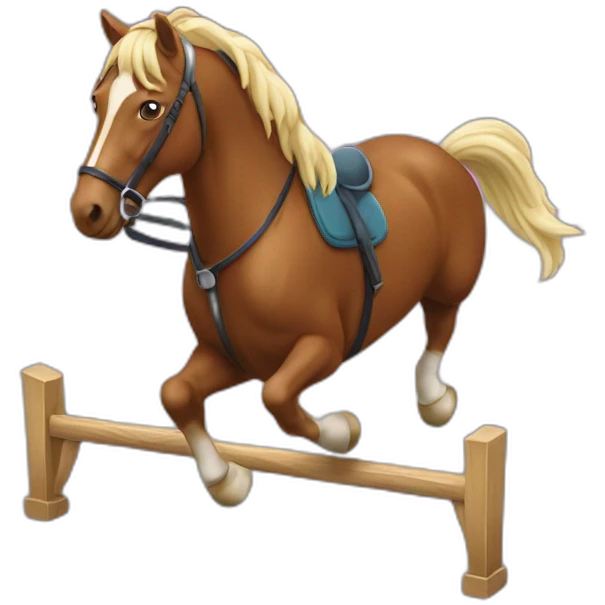 Cheval qui saute un obstacle emoji