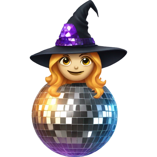 Disco ball witch emoji