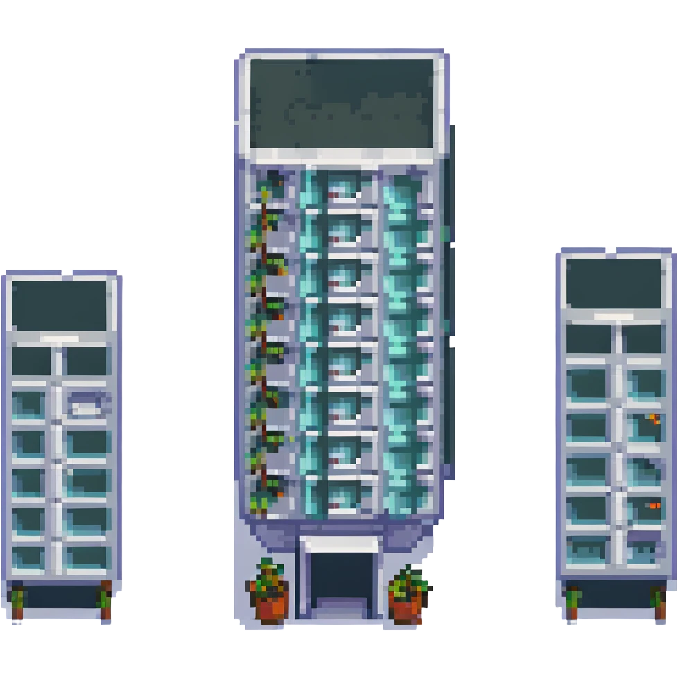 a tall apartment building in pixel art style emoji