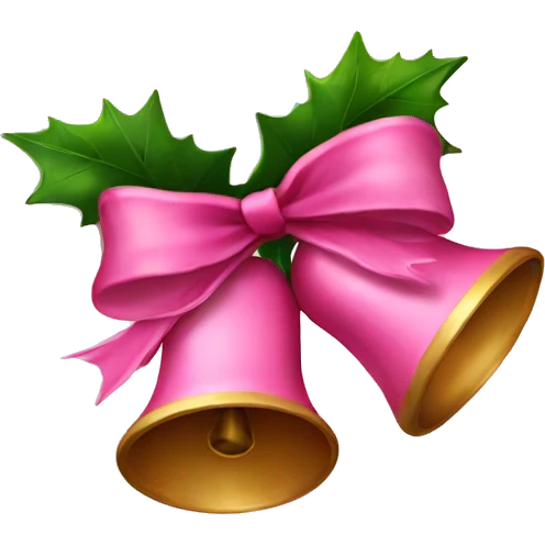 pink Christmas bells emoji