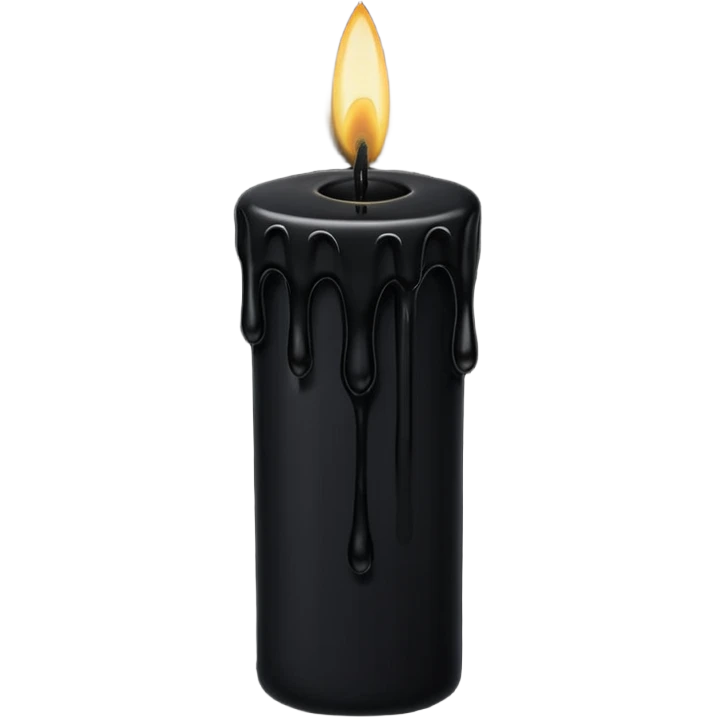 Thin and long black Candle dripping wax  emoji