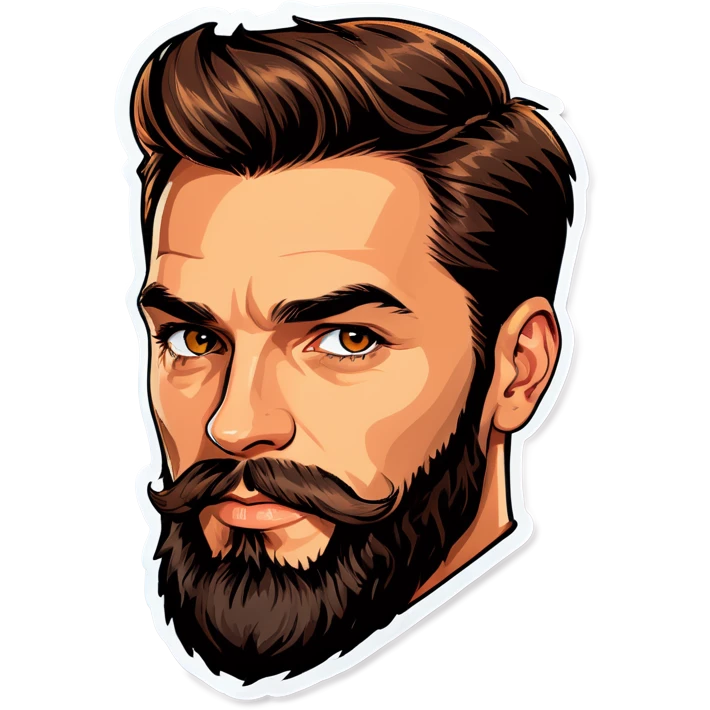 handsome male portrait with beard emoji
