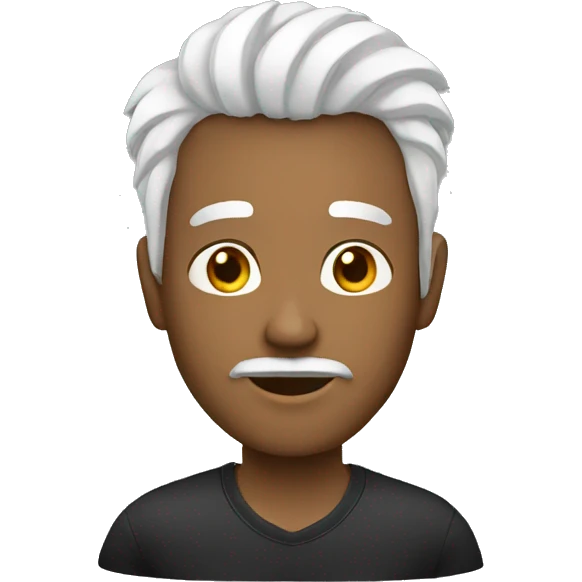 HOMBRE BLANCO CABELLO NEGRO emoji