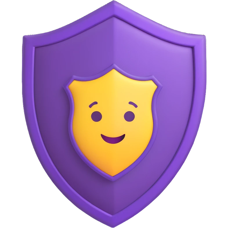 purple team cyber security emoji featuring a shield with digital elements and a purple color scheme in modern emoji style emoji