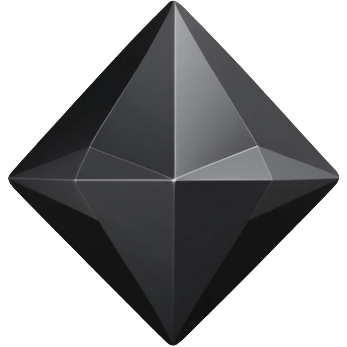 3d diamond shape matte black. diamond shape like on a playing card emoji