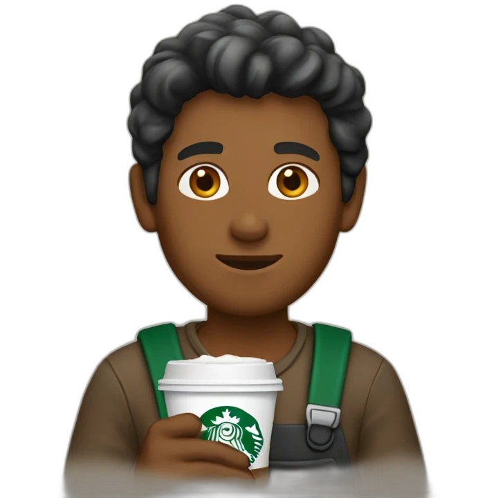 Shepherd working at Starbucks emoji