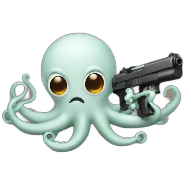 Octopus with a gun emoji