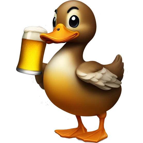 duck with beer emoji
