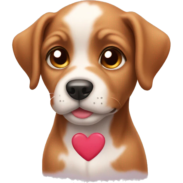 Puppy with hearts on his ears  emoji