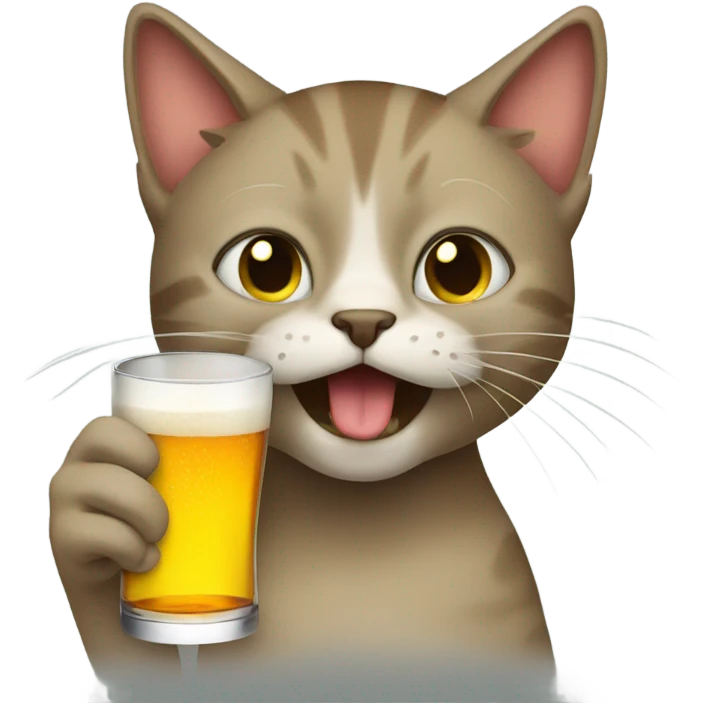 cat drinking booze emoji