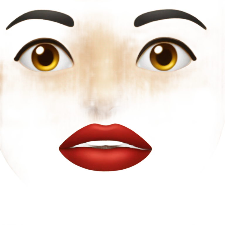 a red quadrangular lipstick emoji