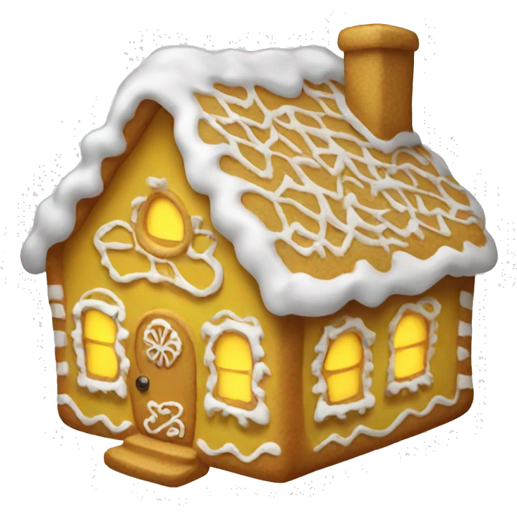 Cosy yellow gingerbread house  emoji
