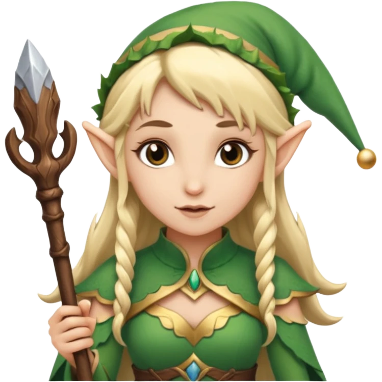 elf girl with staff emoji