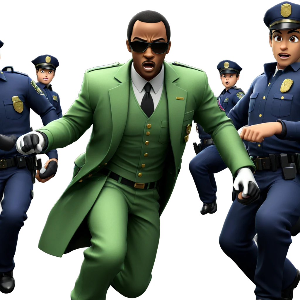 playful police boys in uniform emoji
