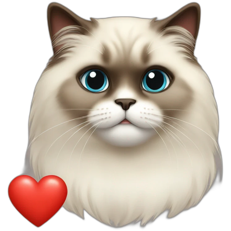 Himalayan cat in red heart emoji