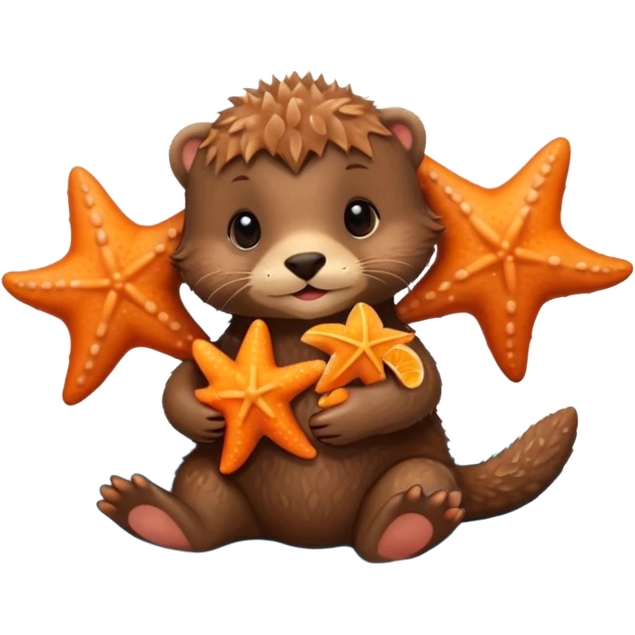 baby otter hold a starfish emoji