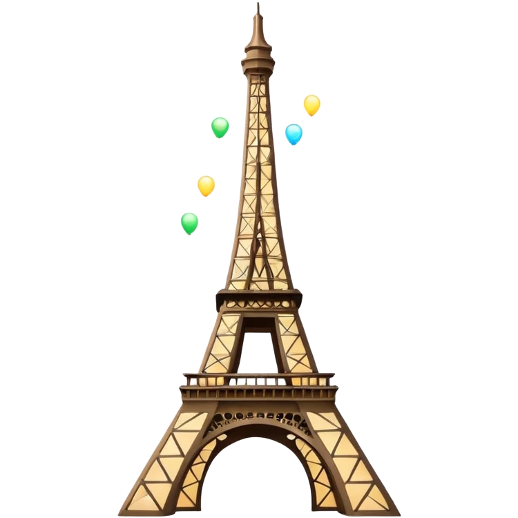 Eiffel Tower with  ྀིྀི and fairy lights emoji
