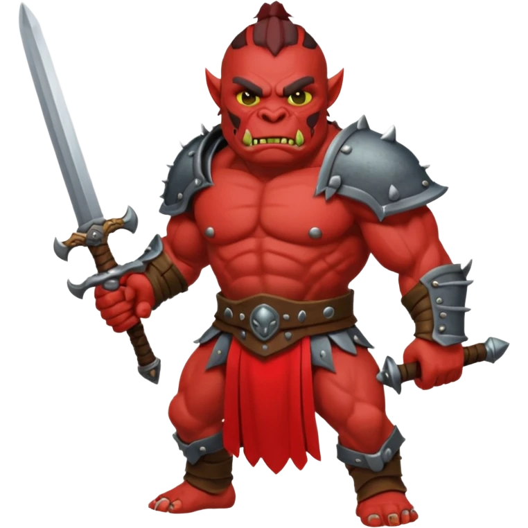 Orc guerrier rouge emoji