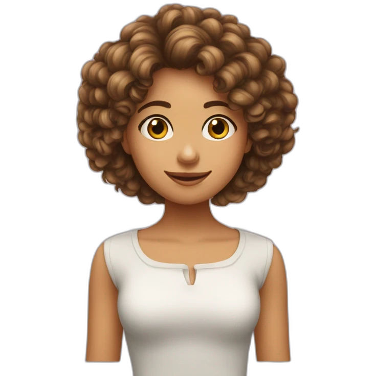 Fille cheveux bouclés chouee emoji