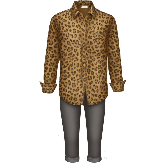 Leopard shirt and pants outfit emoji