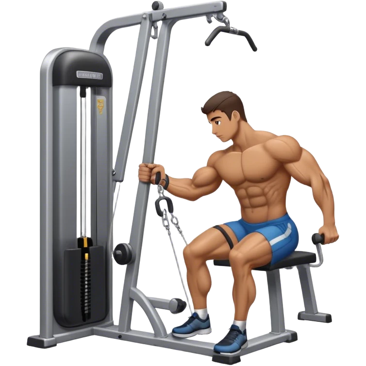 side-view man standing cable-machine tricep-pushdown emoji
