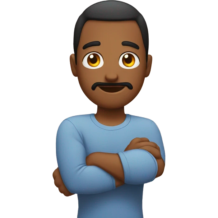Emoji puts his head in his elbow and extends his other arm in the opposite direction emoji