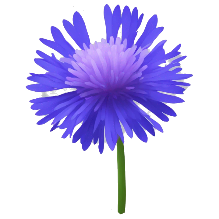 single bachelor's button flower emoji