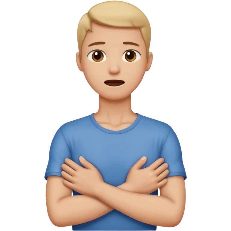 Person choking and crossing both arms to indicate they are choking holding their neck emoji