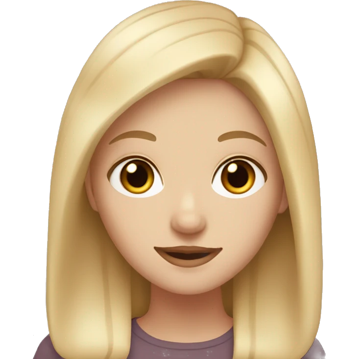 White girl with brown eyes with blond hair emoji